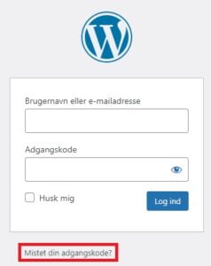 mistet adgangskode